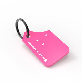 Rally Armor Pink Key Chain White Logo