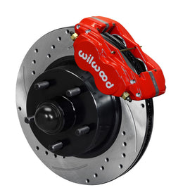 Wilwood Forged Dynalite-M Front Kit 11.30in 1 PC Rotor&Hub Drill-Red 60-68 Ford / Mercury Full Size