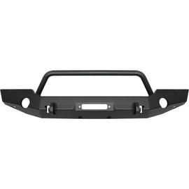 Westin 18-19 Jeep Wrangler JL WJ2 Full Width Front Bumper w/Bull Bar Textured Black