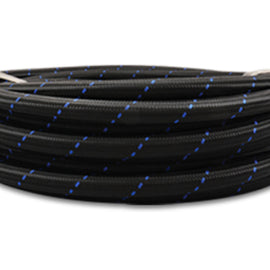 Vibrant -12 AN Two-Tone Black/Blue Nylon Braided Flex Hose (5 foot roll)
