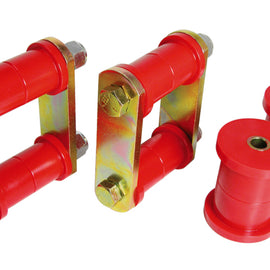 Prothane 64-73 Ford Mustang Rear Spring Bushings w/ HD Shackle Kit - Red