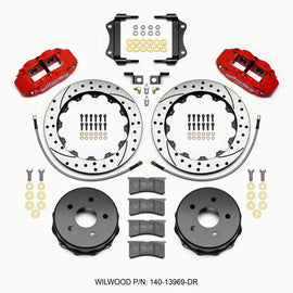 Wilwood Narrow Superlite 4R Rear Kit 12.88in Drilled Red 2007-up Jeep JK w/Lines