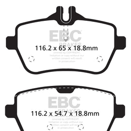 EBC 14+ Mercedes-Benz S550 4.7 Twin Turbo Yellowstuff Rear Brake Pads