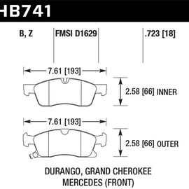 Hawk 13-15 Mercedes-Benz GL350/450 12-15 ML350 2015 ML250 HPS 5.0 Front Brake Pads