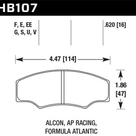 Hawk CP2361/CP3228/CP5104/CP5144 AP Racing DTC-70 Brake Pads