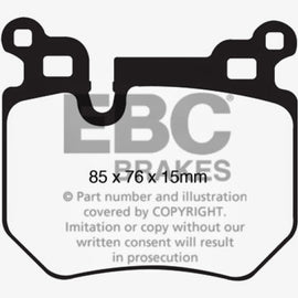 EBC 08-10 BMW 135 3.0 Twin Turbo Greenstuff Rear Brake Pads