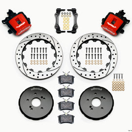 Wilwood Combination Parking Brake Rear Kit 12.88in Drilled Red Honda S2000