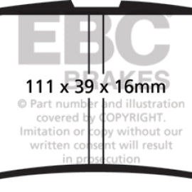 EBC 05+ Nissan Frontier 2.5 2WD Yellowstuff Rear Brake Pads