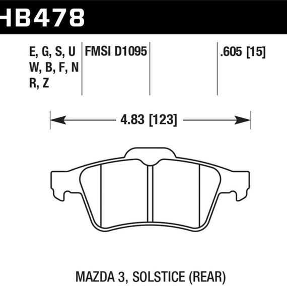 Hawk 13-14 Ford Focus ST / Mazda/ Volvo DTC-60 Race Rear Brake Pads