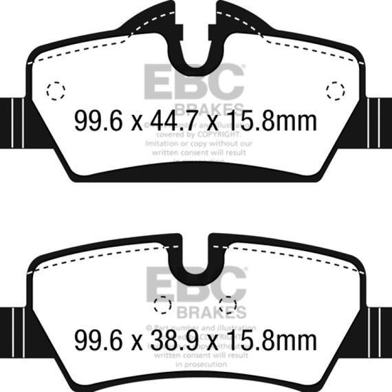 EBC 14+ Mini Hardtop 1.5 Turbo Cooper Ultimax2 Rear Brake Pads