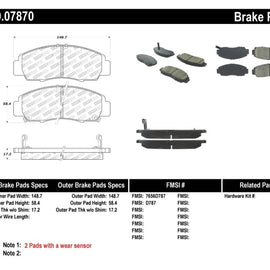 StopTech Performance 04-09 Acura TSX / 09 Accord V6 Coupe ONLY Front Brake Pads