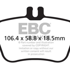 EBC 13+ Mercedes-Benz CLA250 2.0 Turbo Ultimax2 Rear Brake Pads