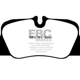 EBC 12-15 Porsche 911 (991) (Cast Iron Rotor only) 3.8 Carrera S Yellowstuff Rear Brake Pads