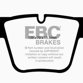 EBC 07-11 Mercedes-Benz CL63 AMG 6.2 Redstuff Front Brake Pads