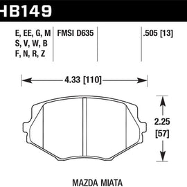 Hawk 94-05 Mazda Miata 1.8L Base Front ER-1 Brake Pads