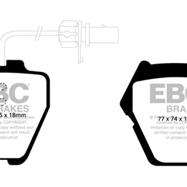 EBC 99-01 Audi A6 Quattro 2.7 Twin Turbo Sedan (8 Pad Set) Redstuff Front Brake Pads