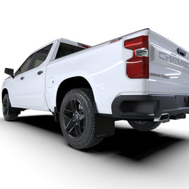 Rally Armor 19-24 Gen 4 Chevy Silverado 1500 Black UR Mud Flap White Logo