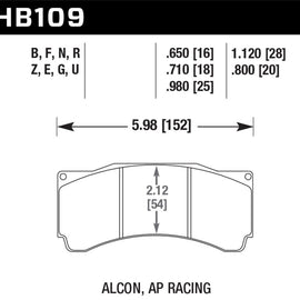 Hawk Alcon TA-6 / AP Racing CP5060-2/3/4/5ST / AP Racing CP5555 HPS 5.0 Street Brake Pads