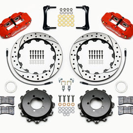 Wilwood Narrow Superlite 4R Rear Kit 12.88in Drilled Red 2012-Up Toyota / Scion FRS w/Lines