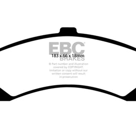 EBC 02 Cadillac Escalade 5.3 (PBR rear caliper) Yellowstuff Rear Brake Pads