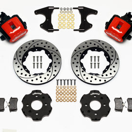 Wilwood Combination Parking Brake Rear Kit 11.00in Drilled Red Civic / Integra Drum 2.46 Hub Offset