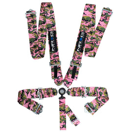 NRG SFI 16.1 5pt 3in. Seat Belt Harness/ Cam Lock - Pink Camo