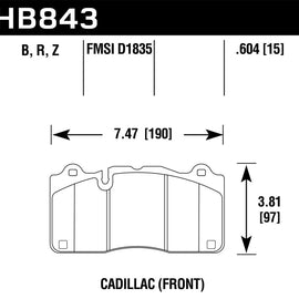 Hawk 2016 Cadillac CTS DTC-70 Front Race Brake Pads