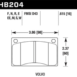 Hawk 90-93 Volvo 240 DTC-30 Front Race Pads