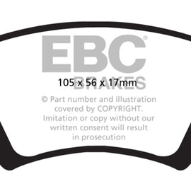 EBC 15+ Audi Q3 2.0 Turbo Ultimax2 Rear Brake Pads