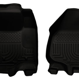 Husky Liners 11-12 Ford Super Duty Crew & Extended Cab WeatherBeater Front Row Black Floor Liners