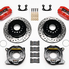 Wilwood Dynapro Dust-Boot P/S Park Brake Kit Drilled Red Small Ford 2.50in Offset