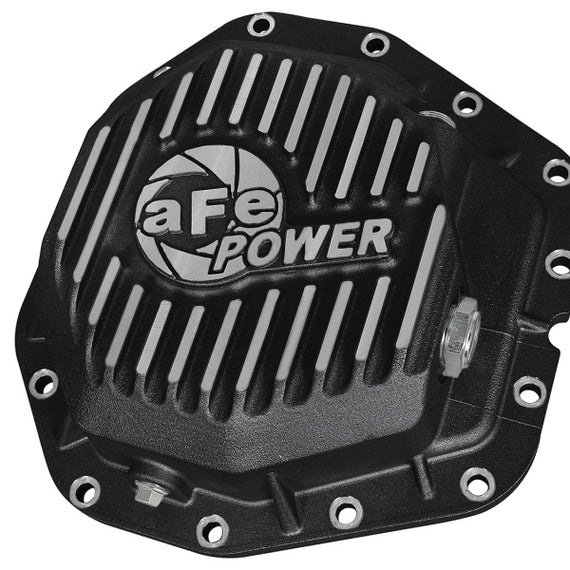 aFe Power Rear Diff Cover Black w/Machined Fins 17 Ford F-350/F-450 6.7L (td) Dana M300-14 (Dually)