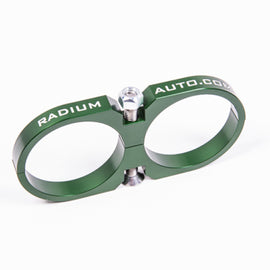 Radium Engineering 2-Piece Fuel Pump Clamp For Bosch 044 - Green W/ Logo