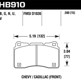 Hawk 15-16 Cadillac XTS / Chevrolet Corvette HPS 5.0 Front Brake Pads