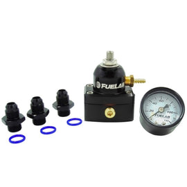 Fuelab 535 EFI Adjustable Mini FPR 25-90 PSI (2) -6AN In (1) -6AN Return (3) -6AN ORB w/Guage Kit