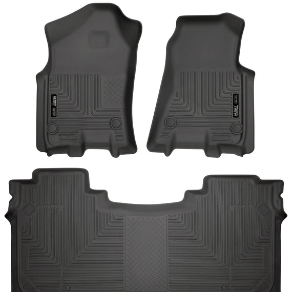 Husky Liners 19 Dodge Ram 1500 Crew Cab Weatherbeater Black Front & 2nd Seat Floor Liners