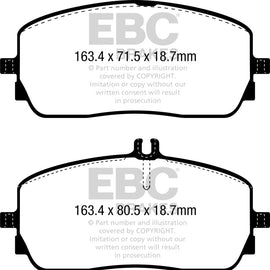 EBC 2019+ Mercedes-Benz A220 Sedan (V177) Yellowstuff Front Brake Pads