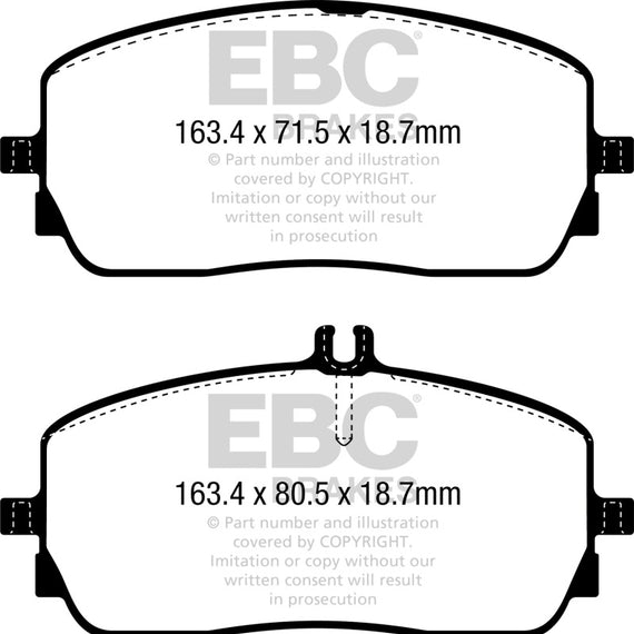 EBC 2019+ Mercedes-Benz A220 Sedan (V177) Yellowstuff Front Brake Pads