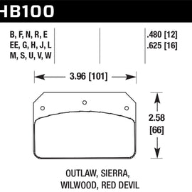 Hawk Wilwood Dynalite Caliper Blue 9012 Brake Pads