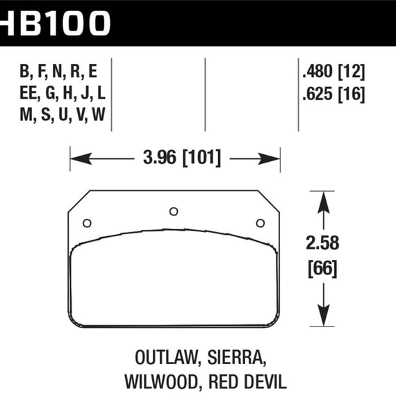 Hawk Wilwood Dynalite Caliper Blue 9012 Brake Pads