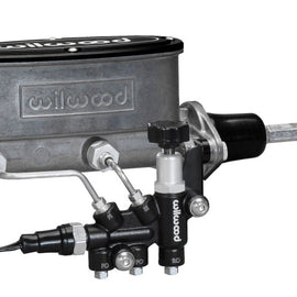 Wilwood HV Tandem M/C Kit w L/H Bracket & Prop Valve - 7/8in Bore-W/Pushrod - Early Mustang