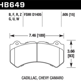 Hawk 14-18 Chevrolet Corvette Front ER-1 Brake Pad Set (J56 brake package)