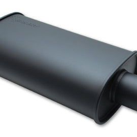 Vibrant StreetPower FLAT BLACK Oval Muffler with Single 4in Outlet - 4in inlet I.D.