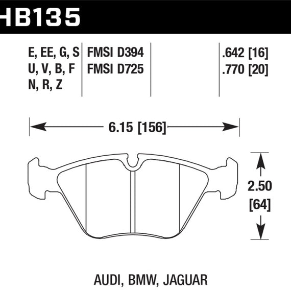 Hawk 95-02 BMW M3 HP+ Street Front Brake Pads