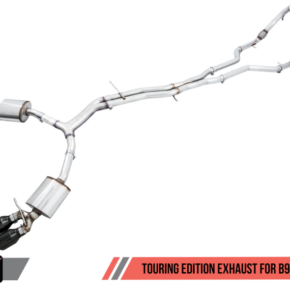 AWE Tuning Audi B9 S5 Sportback Touring Edition Exhaust - Non-Resonated (Black 102mm Tips)