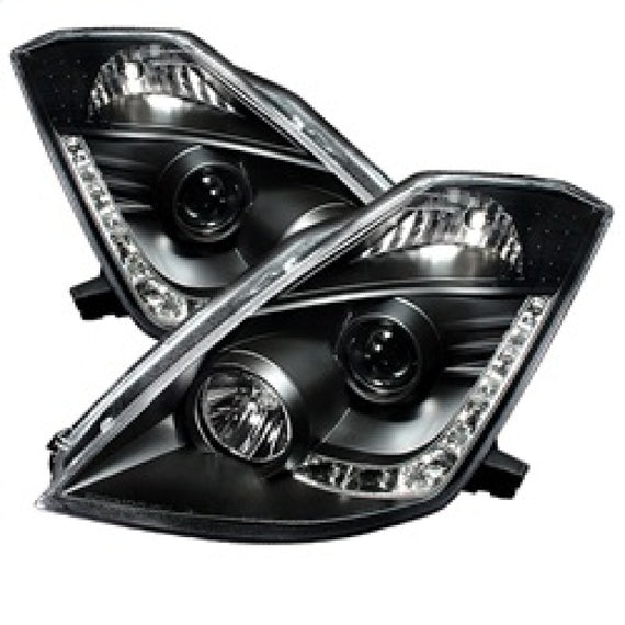 Spyder Nissan 350Z 03-05 Projector Headlights Xenon DRL Blk High H1 Lw D2R PRO-YD-N350Z02-HID-DRL-BK