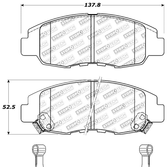 StopTech Performance 98-02 Honda Accord Coupe/Sedan 4cyl Rear Drum/Disc Front Brake Pads