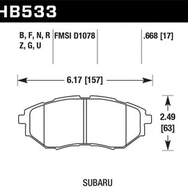 Hawk 05-08 LGT D1078 Performance Ceramic Street Front Brake Pads