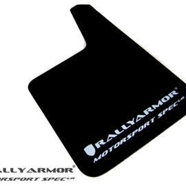 Rally Armor Universal Fit (No Hardware) Motorsport Spec Black UR Mud Flap w/ White Logo