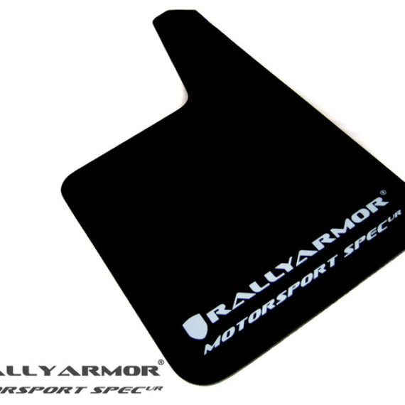 Rally Armor Universal Fit (No Hardware) Motorsport Spec Black UR Mud Flap w/ White Logo